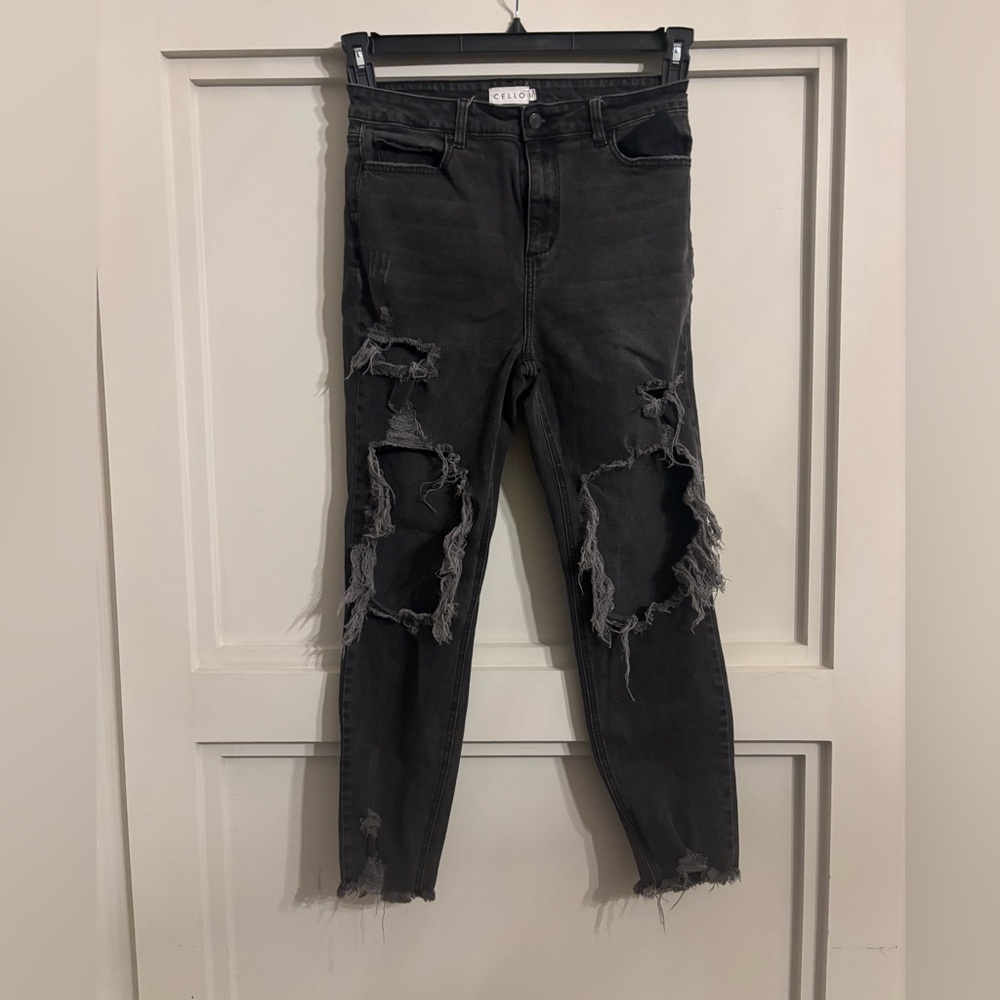 Edgy Distressed Black Jeans